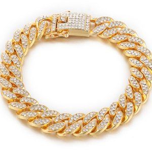 Men Miami Cuban Bracelet Gold Color NWOT